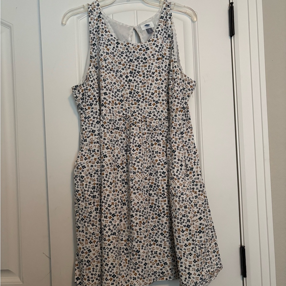 Old Navy Floral Sleeveless Dress - Blue and Brown